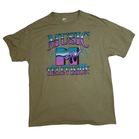 MTV Other - Vintage MTV Logo Graphic T-Shirt Men’s XL Tan Beige Preloved Retro 90s 2000s